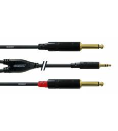 Cordial - câble Y Jack 3.5 ST /  2 x Jack Mono Gold 3m INTRO