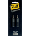 YELLOW CABLE - AD06 ADAPTATEUR JACK STEREO MALE 3.5 / JACK 6.35 STEREO FEMELLE (LA PAIRE)