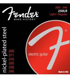 FENDER - Super 250 Guitar Strings  Nickel Plated Steel  Ball End  250LR Gauges .009-.046  (6)