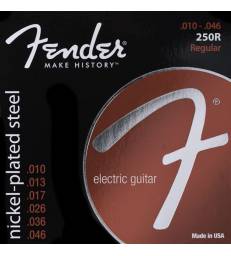 FENDER - Super 250 Guitar Strings  Nickel Plated Steel  Ball End  250R Gauges .010-.046  (6)