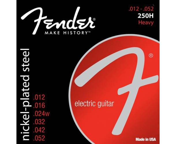 FENDER - Super 250 Guitar Strings Nickel Plated Steel Ball End 250H Gauges .012-.052 (6)