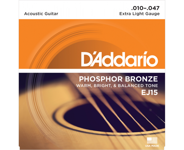 D'ADDARIO - CORDES GUITARE ACOUSTIQUE EXTRA LIGHT 10-47
