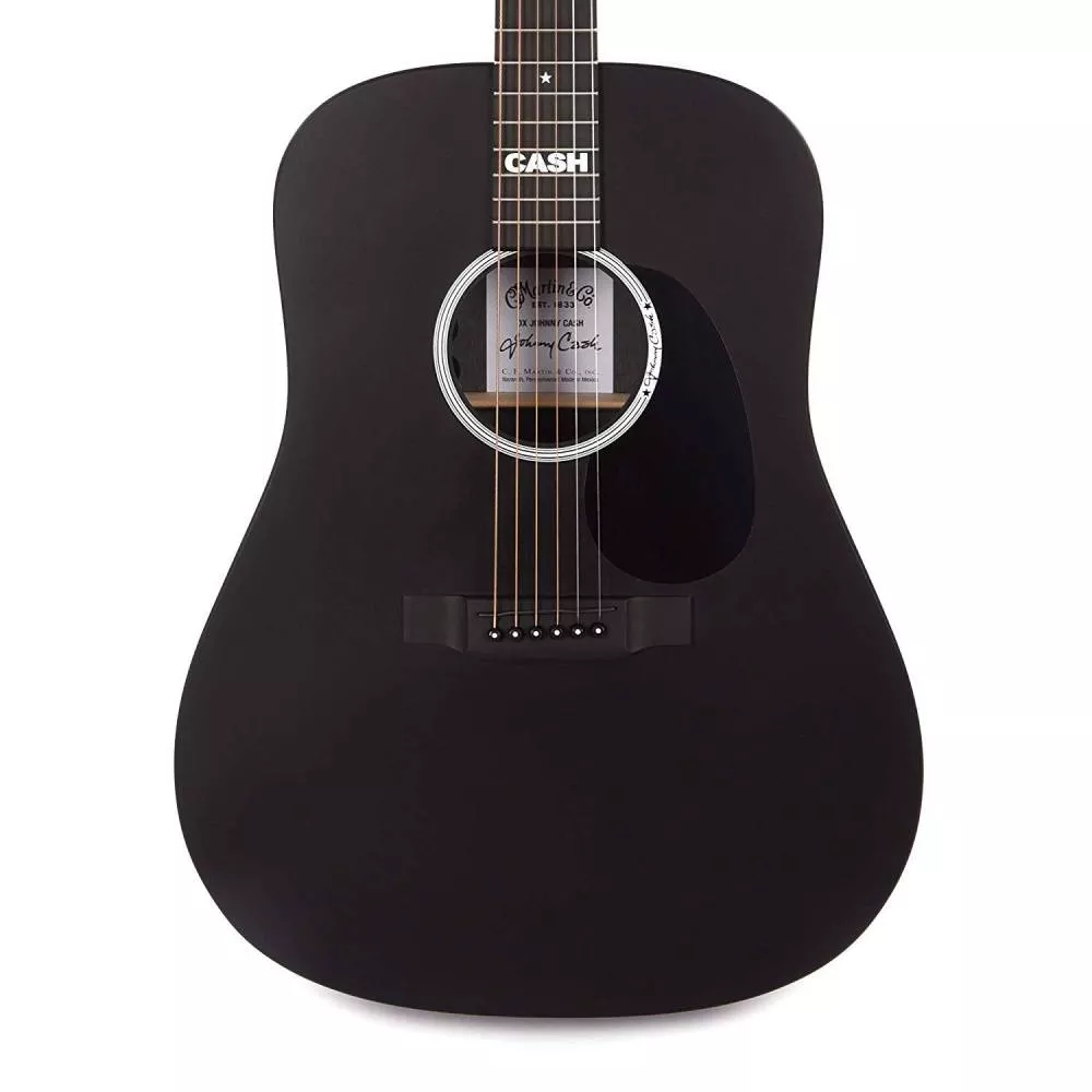 Johnny Cash – Miniature Guitare Acoustique Noire – Réplique Martin D-35, Ornement Fait Main Avec Socle